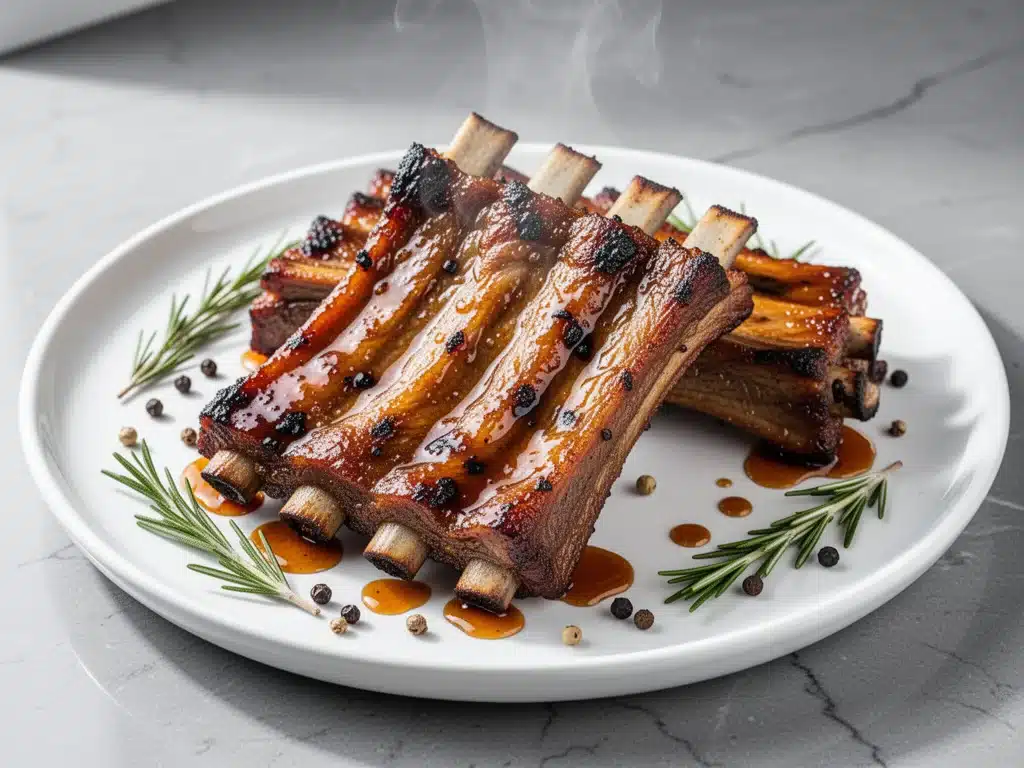 brown sugar bourbon glazed grilled ribs - featured image