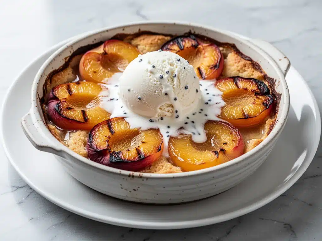 Grilled Peach Cobbler: Best 5-Step Dessert 4 grilled peach cobbler preparation steps
