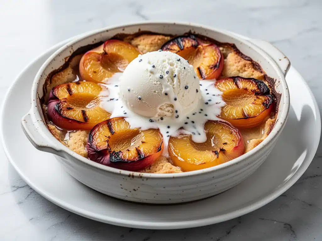 grilled peach cobbler - featured image