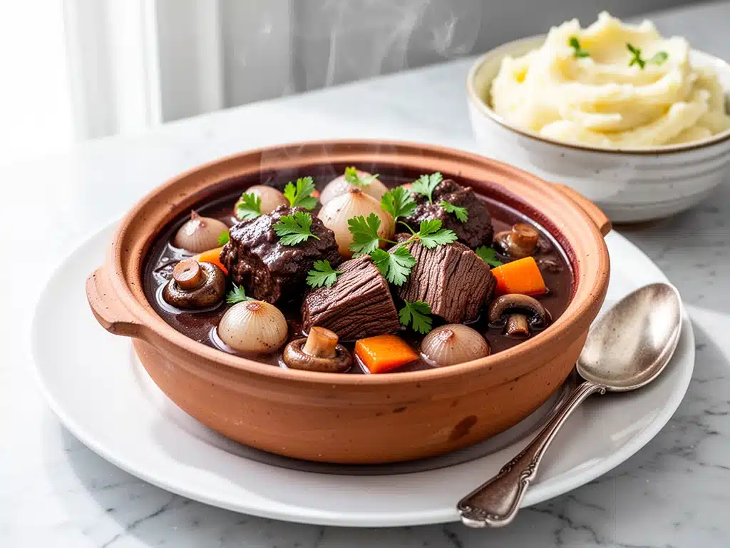 slow cooker beef bourguignon - featured image