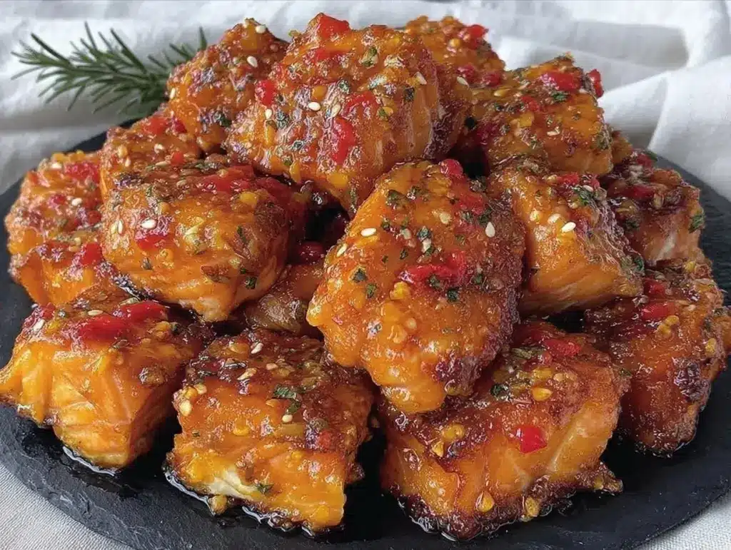 Baked Honey Sriracha Salmon Bites - featured image