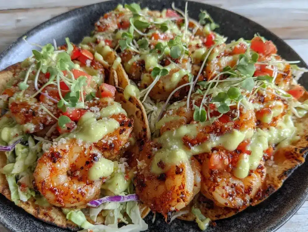 blackened shrimp tacos - featured image