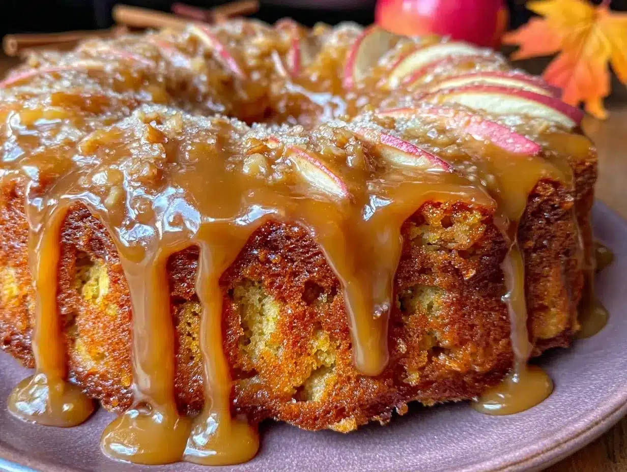 Budget Fall Dapple Cake: 1-Person Caramel Glaze 4 budget fall dapple cake preparation steps