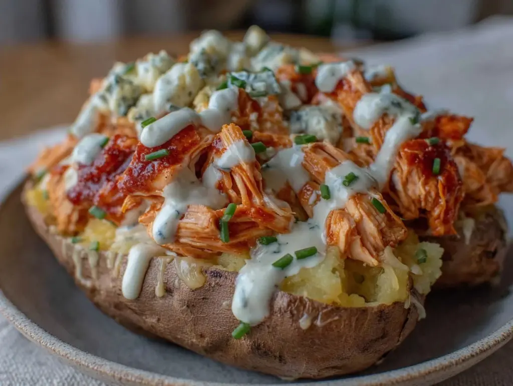 Buffalo Chicken Stuffed Sweet Potatoes - featured image