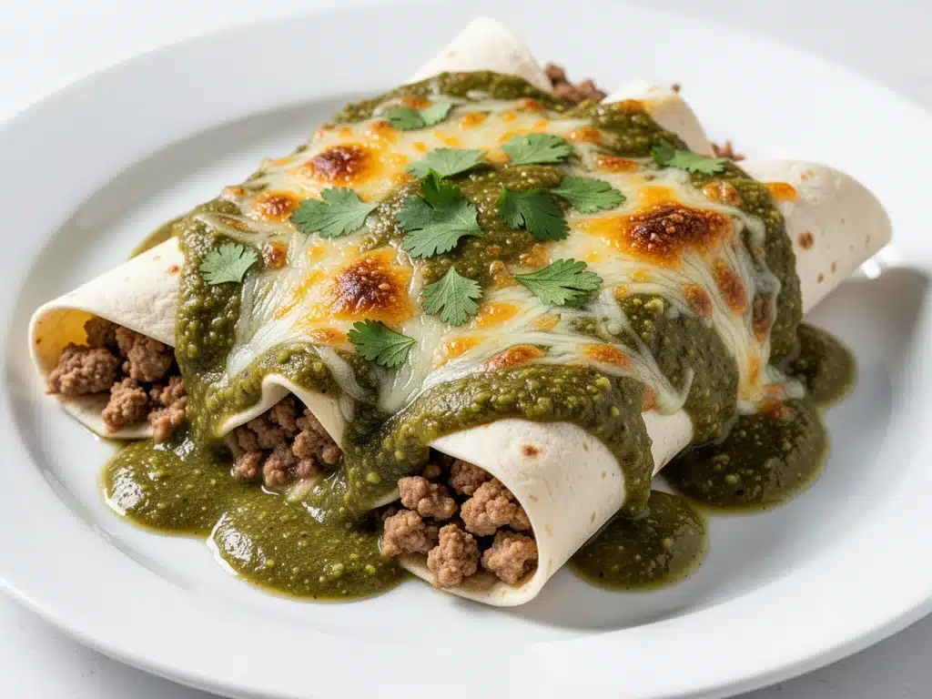 cheesy ground turkey enchiladas - featured image