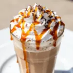 creamy coffee frappe with caramel - featured image
