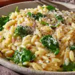 creamy garlic parmesan orzo - featured image