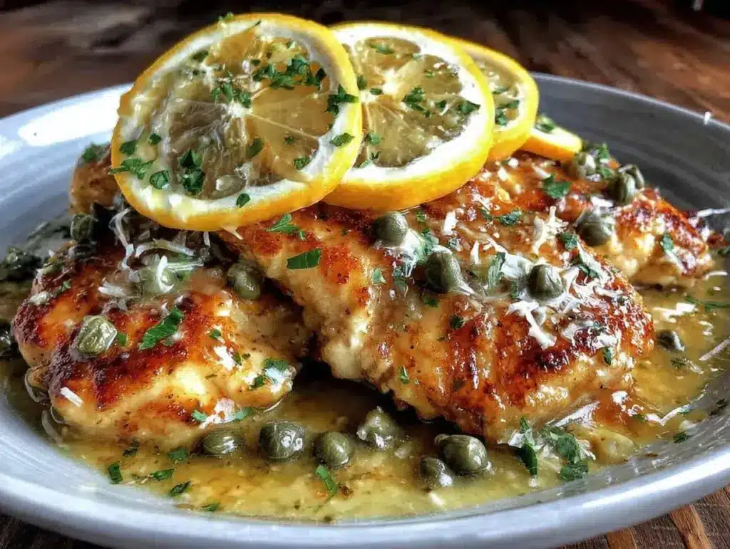 creamy lemon chicken piccata with capers - featured image