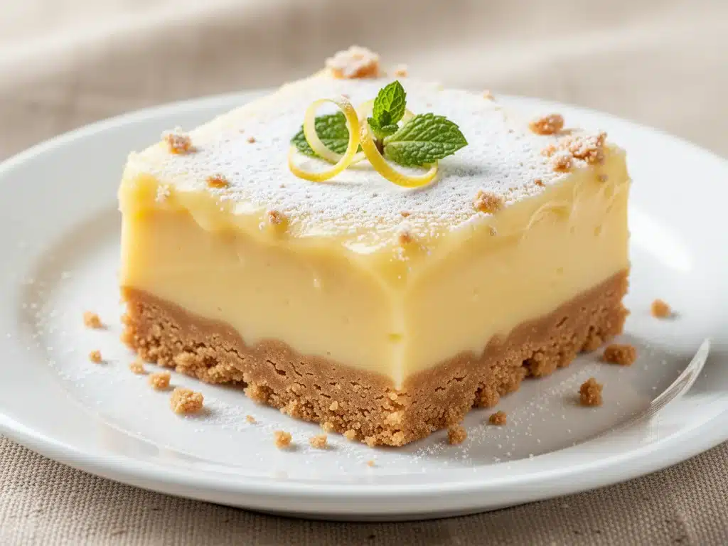 creamy lemon dessert bars - featured image