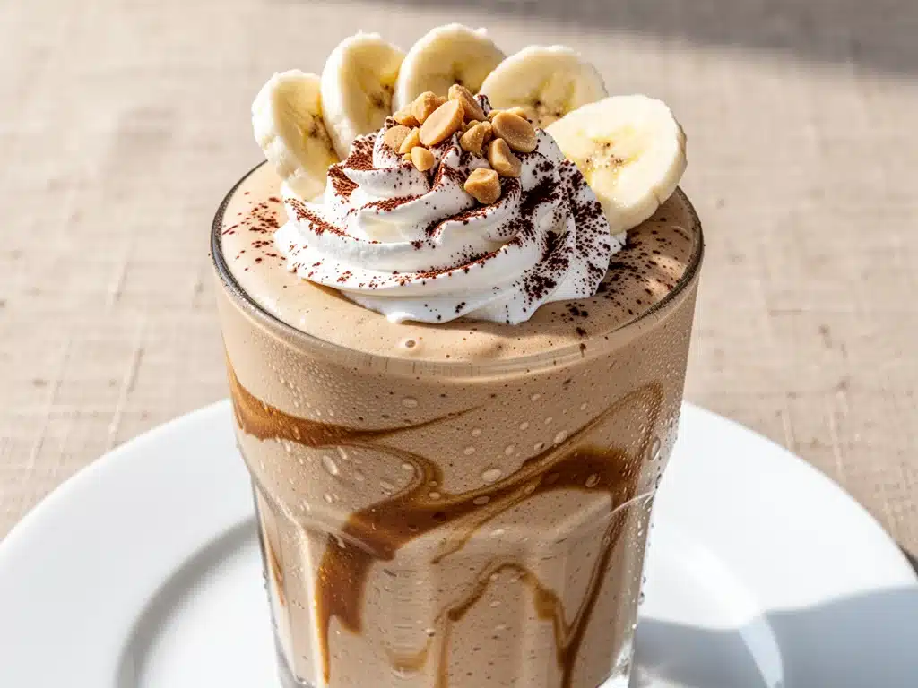 creamy peanut butter banana protein shake - featured image