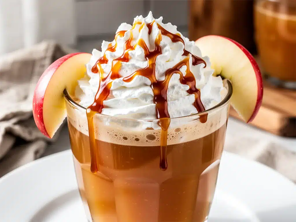 creamy salted caramel apple cider - featured image