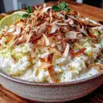 dairy-free coconut lime rice pudding - featured image