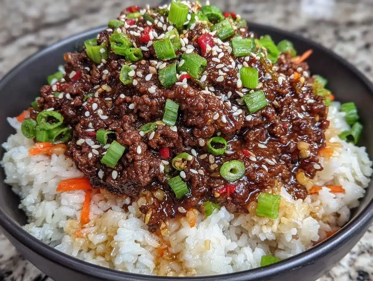 Easy Sticky Korean Ground Beef Bowls: Make While Fresh 4 Easy Sticky Korean Ground Beef Bowls preparation steps