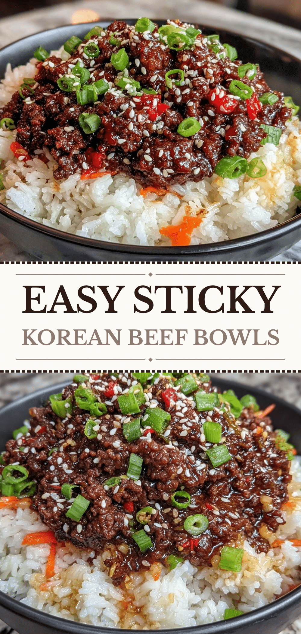 Easy Sticky Korean Ground Beef Bowls: Make While Fresh 5 Easy Sticky Korean Ground Beef Bowls recipe