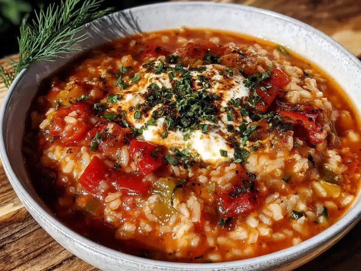 Easy Vegetarian Stuffed Pepper Soup for One: Right-Sized & No Leftovers 4 Easy Vegetarian Stuffed Pepper Soup for One preparation steps