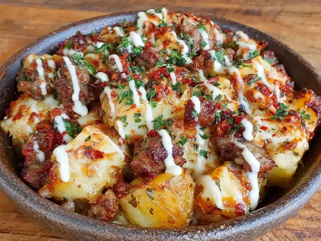 fall sausage potato soup - featured image