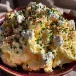 fluffy cottage cheese eggs with chives - featured image