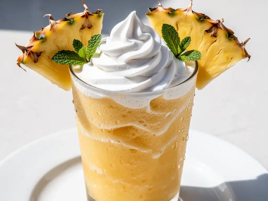 Frozen Pineapple Drink Colada: 3-Ingredient Tropical Summer Cocktail 4 frozen pineapple drink colada preparation steps