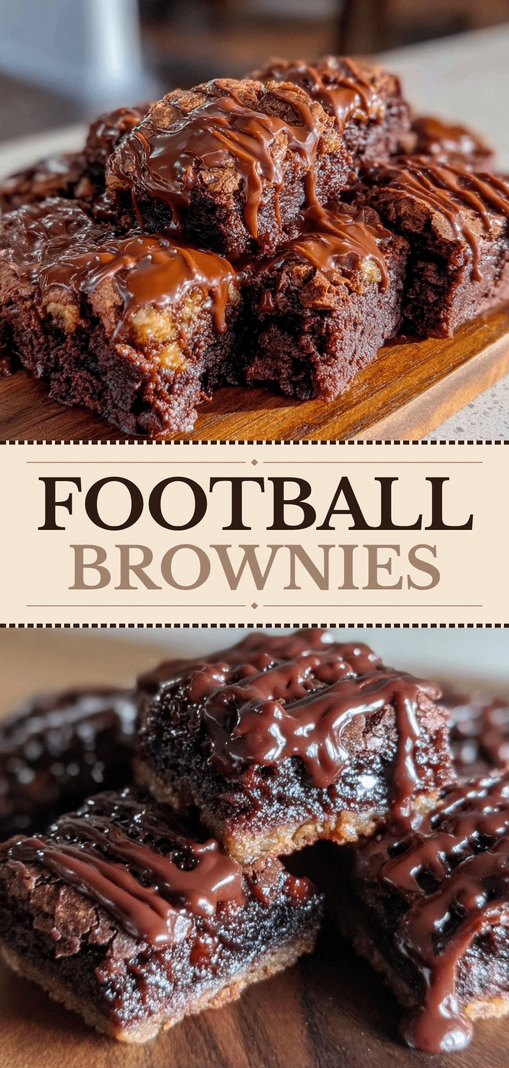 Fudgy Game Day Football Brownies: 3-Ingredient Chocolate Laces 5 Fudgy Game Day Football Brownies recipe