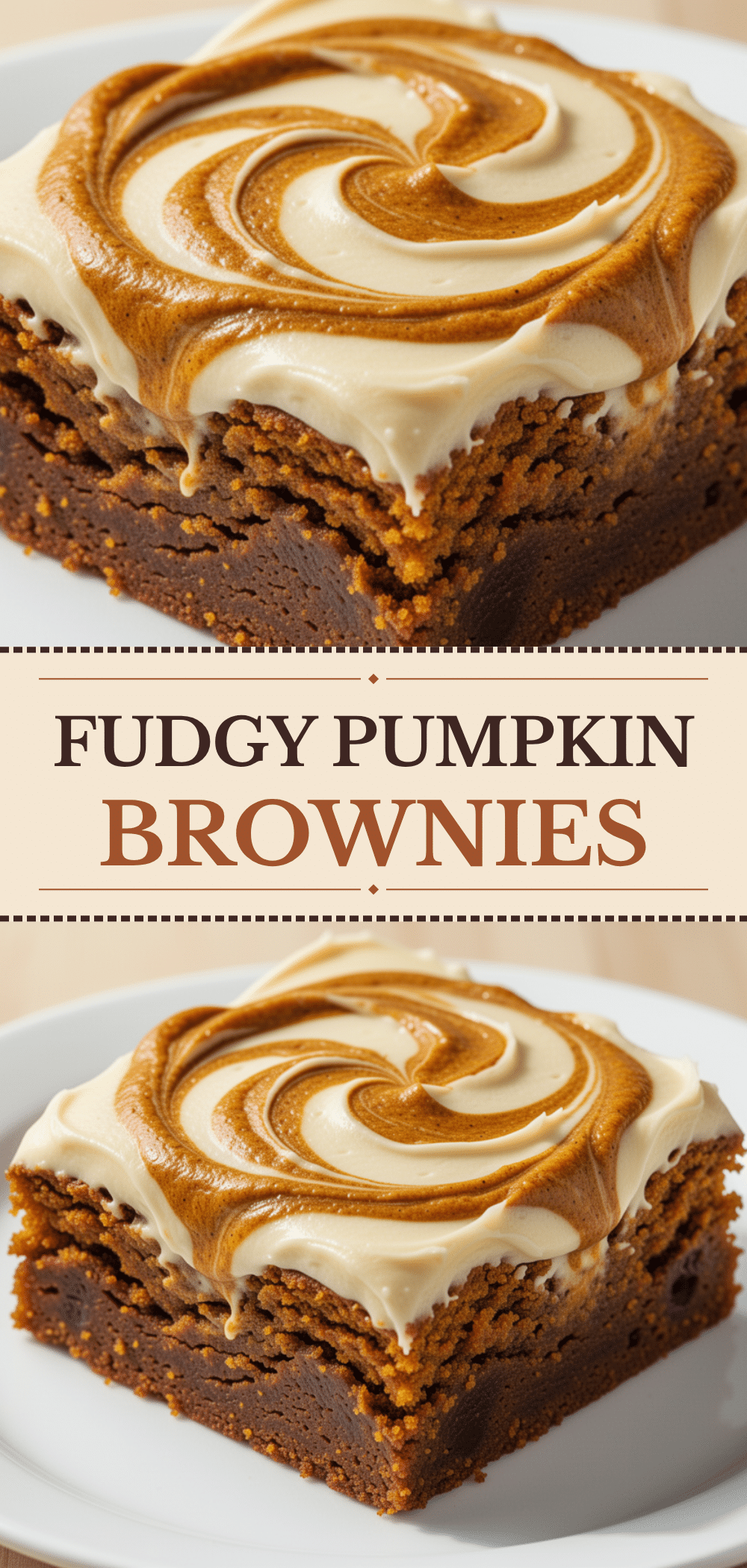 Fudgy Pumpkin Dessert Brownies: 5-Ingredient Cream Cheese Swirl 5 Fudgy Pumpkin Dessert Brownies recipe