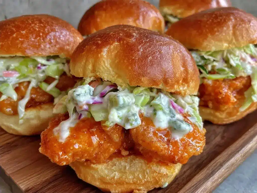fun buffalo chicken sliders - featured image