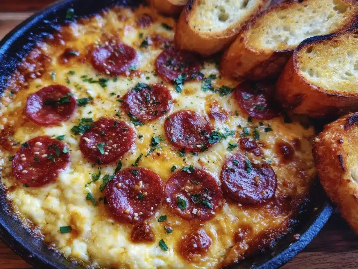Perfect Gluten-Free Game Day Cheesy Pepperoni Pizza Dip 4 Game Day Cheesy Pepperoni Pizza Dip preparation steps