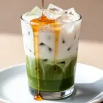 iced matcha latte with honey - featured image