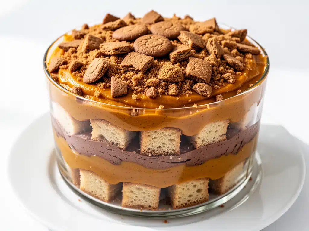 layered pumpkin dessert trifle - featured image