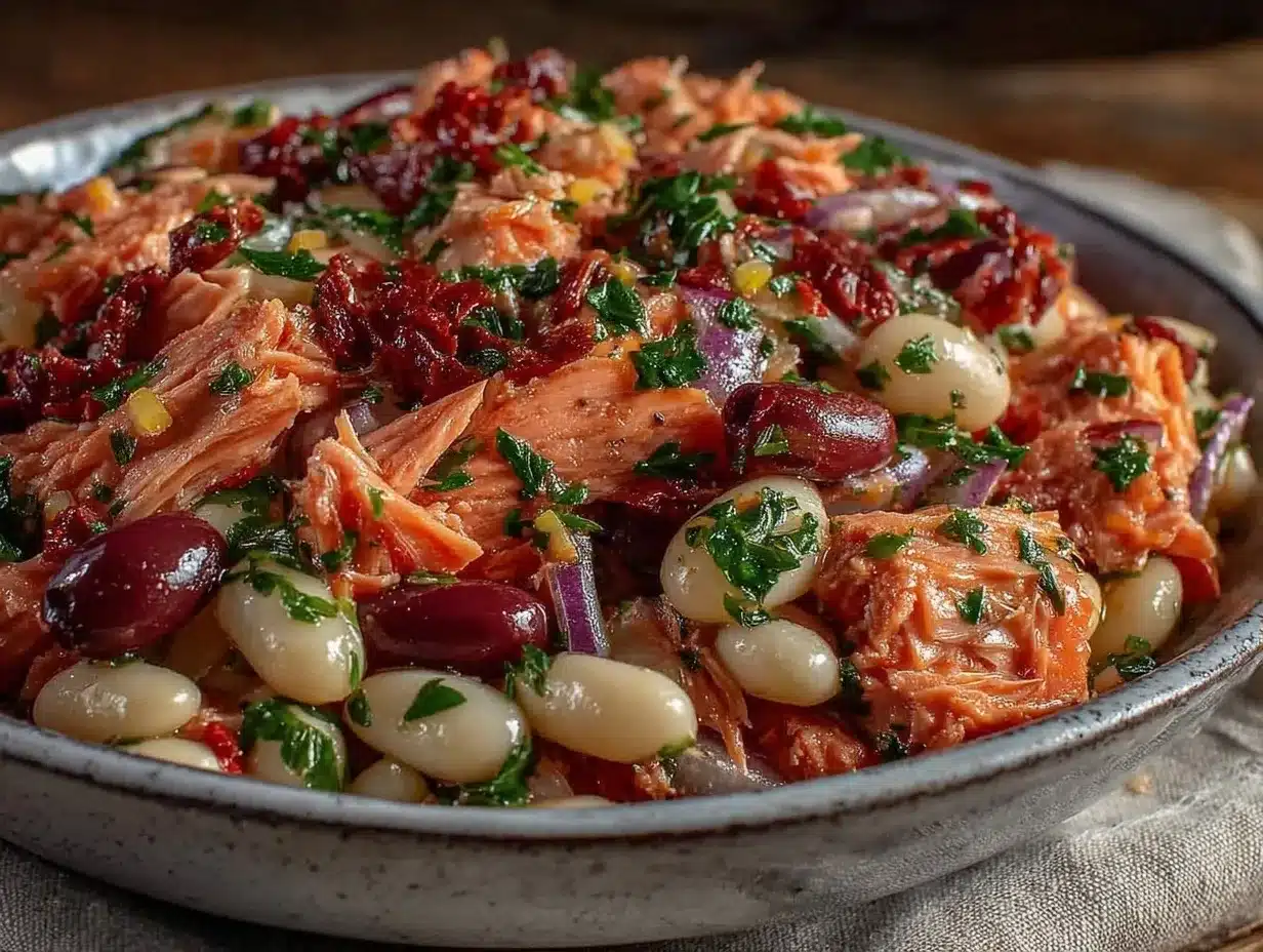 Mediterranean Tuna White Bean Salad: 5-Ingredient Summer Entertaining 4 Mediterranean Tuna White Bean Salad preparation steps