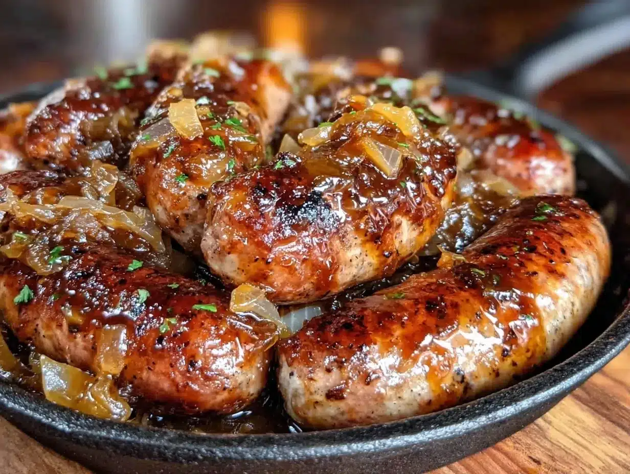 Oktoberfest Beer Brats in Slow Cooker: 3-Ingredient Festive Feast 4 Oktoberfest Beer Brats in Slow Cooker preparation steps