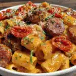One-Pot Creamy Cajun Sausage Rigatoni - featured image