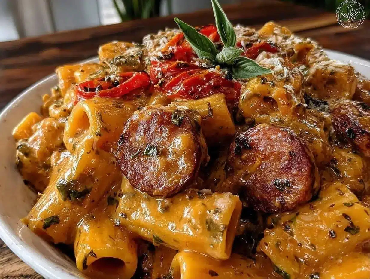 Grandma’s One-Pot Creamy Cajun Sausage Rigatoni: The Way She Made It 4 One-Pot Creamy Cajun Sausage Rigatoni preparation steps