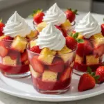 quick strawberry dessert shortcake cups - featured image