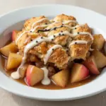slow cooker caramel apple cobbler - featured image