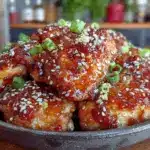 smoky sticky baked sesame chicken thighs for grilling - featured image