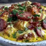 tailgate smoked sausage queso dip - featured image