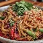 vegan peanut sesame noodles - featured image