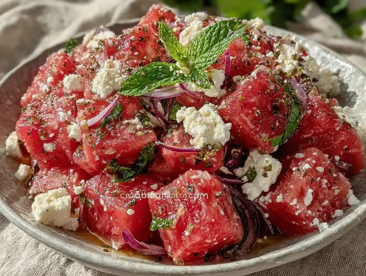 Watermelon Feta Salad: 5-Min Summer Hack 4 Watermelon Feta Salad preparation steps